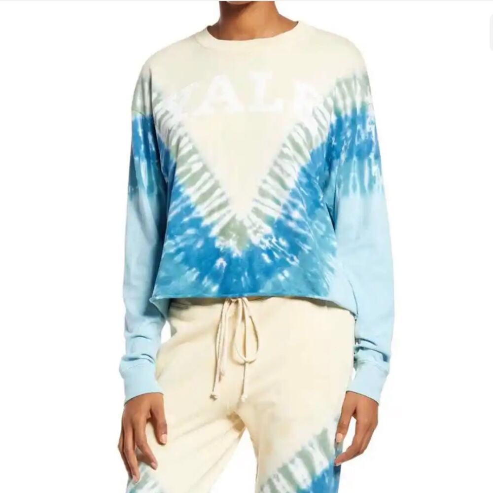 DAYDREAMER Yale Beach View Cropped Tie Dye Pullover NWT in XS